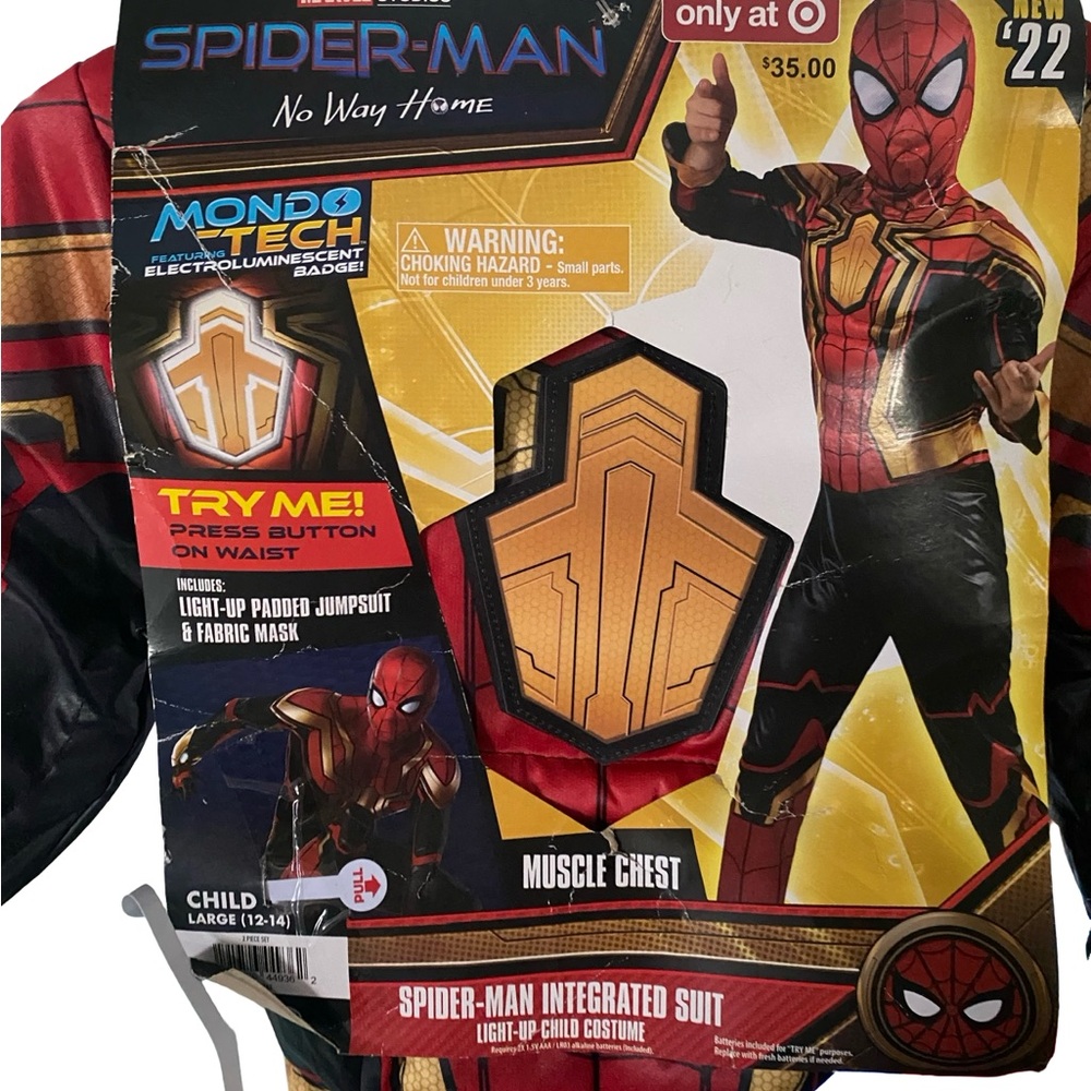 Marvel Spider-Man Integrated Suit Light-Up Costume - Red, Gold, Black